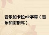 音樂加卡拉ok字幕（音樂加密格式）