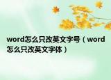 word怎么只改英文字號（word怎么只改英文字體）