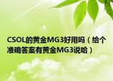 CSOL的黃金MG3好用嗎（給個準確答案有黃金MG3說哈）