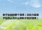 章子怡說的那個演員（吳彤力挺章子怡你認(rèn)為什么樣的才是好演員）