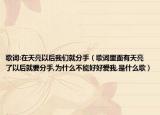 歌詞:在天亮以后我們就分手（歌詞里面有天亮了以后就要分手,為什么不能好好愛(ài)我,是什么歌）