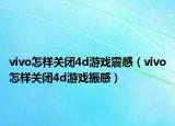 vivo怎樣關(guān)閉4d游戲震感（vivo怎樣關(guān)閉4d游戲振感）