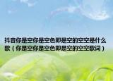 抖音你是空你是空色即是空的空空是什么歌（你是空你是空色即是空的空空歌詞）