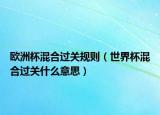 歐洲杯混合過關(guān)規(guī)則（世界杯混合過關(guān)什么意思）