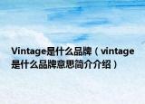 Vintage是什么品牌（vintage是什么品牌意思簡(jiǎn)介介紹）