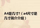 A4是幾寸?（a4尺寸是幾寸簡(jiǎn)介介紹）
