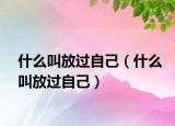 什么叫放過自己（什么叫放過自己）