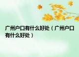 廣州戶口有什么好處（廣州戶口有什么好處）