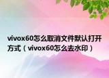vivox60怎么取消文件默認(rèn)打開方式（vivox60怎么去水?。? /></span></a>
                        <h2><a href=