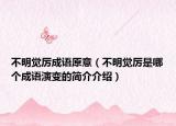 不明覺厲成語原意（不明覺厲是哪個成語演變的簡介介紹）
