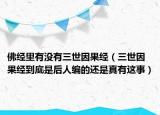 佛經(jīng)里有沒(méi)有三世因果經(jīng)（三世因果經(jīng)到底是后人編的還是真有這事）