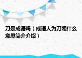 刀是成語(yǔ)嗎（成語(yǔ)人為刀爼什么意思簡(jiǎn)介介紹）