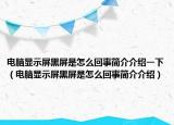 電腦顯示屏黑屏是怎么回事簡介介紹一下（電腦顯示屏黑屏是怎么回事簡介介紹）