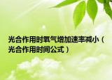 光合作用時氧氣增加速率減?。ü夂献饔脮r間公式）