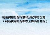制造費(fèi)用分配標(biāo)準(zhǔn)和分配率怎么算（制造費(fèi)用分配率怎么算簡介介紹）