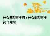 什么是形聲字?。ㄊ裁唇行温曌趾喗榻榻B）