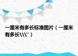 一厘米有多長(zhǎng)標(biāo)準(zhǔn)圖片（一厘米有多長(zhǎng)\