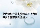 上合組織一共多少國家（上合有多少個國家簡介介紹）