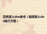 怎樣進(jìn)入dos命令（如何進(jìn)入dos簡介介紹）