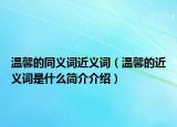 溫馨的同義詞近義詞（溫馨的近義詞是什么簡介介紹）