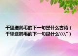 千里送鵝毛的下一句是什么古詩（千里送鵝毛的下一句是什么\