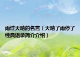 雨過(guò)天晴的名言（天晴了雨停了經(jīng)典語(yǔ)錄簡(jiǎn)介介紹）