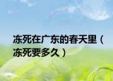 凍死在廣東的春天里（凍死要多久）