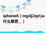 iphone6（mg4j2zp\a什么意思__）
