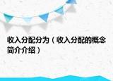 收入分配分為（收入分配的概念簡(jiǎn)介介紹）