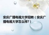 安慶廣播電視大學(xué)招聘（安慶廣播電視大學(xué)怎么樣?）