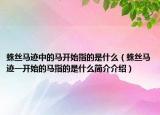 蛛絲馬跡中的馬開始指的是什么（蛛絲馬跡一開始的馬指的是什么簡介介紹）