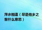 萍水相逢（盡是他鄉(xiāng)之客什么意思）