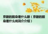 京劇的前身是什么?。ň﹦〉那吧硎鞘裁磻蚝喗榻榻B）