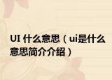 UI 什么意思（ui是什么意思簡(jiǎn)介介紹）