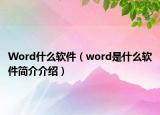 Word什么軟件（word是什么軟件簡(jiǎn)介介紹）