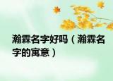 瀚霖名字好嗎（瀚霖名字的寓意）