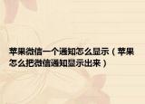蘋果微信一個(gè)通知怎么顯示（蘋果怎么把微信通知顯示出來）