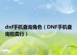 dnf手機查詢角色（DNF手機查詢拍賣行）
