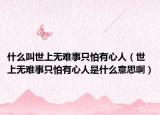 什么叫世上無難事只怕有心人（世上無難事只怕有心人是什么意思啊）