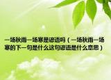 一場秋雨一場寒是諺語嗎（一場秋雨一場寒的下一句是什么這句諺語是什么意思）
