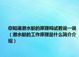 你知道潛水艇的原理嗎試著說一說（潛水艇的工作原理是什么簡(jiǎn)介介紹）