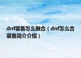 dnf裝備怎么融合（dnf怎么合裝備簡(jiǎn)介介紹）