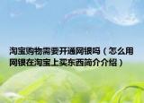 淘寶購物需要開通網(wǎng)銀嗎（怎么用網(wǎng)銀在淘寶上買東西簡介介紹）