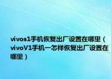 vivos1手機恢復(fù)出廠設(shè)置在哪里（vivoV1手機一怎樣恢復(fù)出廠設(shè)置在哪里）
