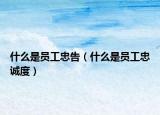什么是員工忠告（什么是員工忠誠度）