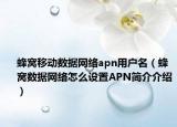 蜂窩移動數(shù)據(jù)網(wǎng)絡apn用戶名（蜂窩數(shù)據(jù)網(wǎng)絡怎么設置APN簡介介紹）