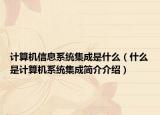 計(jì)算機(jī)信息系統(tǒng)集成是什么（什么是計(jì)算機(jī)系統(tǒng)集成簡(jiǎn)介介紹）