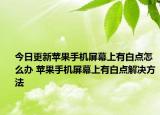 今日更新蘋(píng)果手機(jī)屏幕上有白點(diǎn)怎么辦 蘋(píng)果手機(jī)屏幕上有白點(diǎn)解決方法