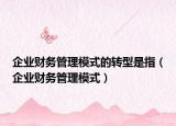 企業(yè)財(cái)務(wù)管理模式的轉(zhuǎn)型是指（企業(yè)財(cái)務(wù)管理模式）