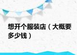 想開個服裝店（大概要多少錢）